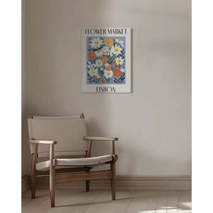 Digital <b>Printed</b> Lisbon Portugal Flower Market Graphic Art - Product Image 4
