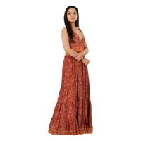 Robe longue vintage sans dos en coton et dentelle, doublure en soie, qualité supérieure, écologique, pour femme, idéale pour l'été, la plage, les soirées et les fêtes.