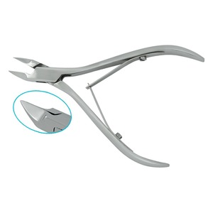 Lame incurvée Poussoir à cuticules Matériau en acier Coupe-ongles incarnés Pinces à ongles avec poignée imprimée pour le soin des ongles des orteils Ressort de baril 56 - Product Image 5