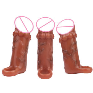 FRRK <span class=keywords><strong>glande</strong></span> con cuentas de silicona realista pene manga con anillo anticaída consolador vaina juguetes sexuales para hombres pene <span class=keywords><strong>agrandar</strong></span> extensor - Product Image 3