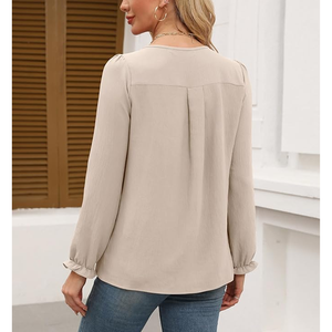 เสื้อทำงานลำลองของผู้หญิงเสื้อเบลาส์ทำงานหลวมเสื้อคอปกแบบเกาหลีเสื้อทำงานลำลองแนวธุรกิจ - Product Image 6