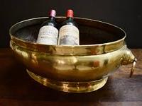 Seau à glace à champagne doré avec poignée décorative panthère en laiton pour la maison et les fêtes Refroidisseurs à vin en métal Baignoire à champagne