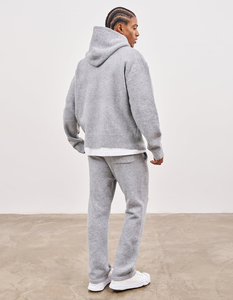 2025 Flared Tracksuit 100% Cotton Winter New Style <b>Oversized</b> Stacked <b>Sweatpants</b> and Sweatshirt Set For Men's - Product Image 2