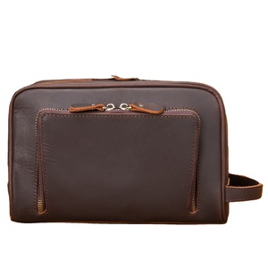 <b>Men</b> Vintage Travel <b>Pouch</b> Shaving Bag Travel Accessories Organizer Cosmetic Case Leather Dopp Kit Leather Toiletry Bag. - Product Image 1