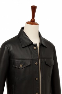 VAQUERO SEEP VINTAGE BLACK Slim Fit Biker HIGH STREET Style <b>Stand</b> Waterproof Breathable Zipper Hooded Premium Quality Winter - Product Image 4