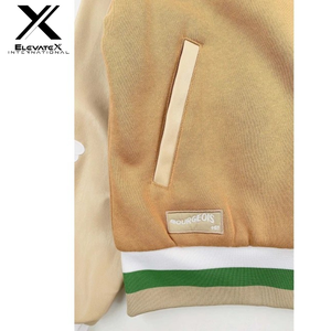 Chaqueta Varsity de Béisbol de Lujo al por Mayor para Hombre y Mujer, Estilo Urbano, Cuello en V, Bordada, de Lona, Resistente al Viento, Transpirable y Personalizable - Product Image 3