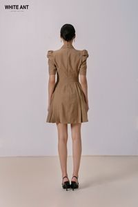 Vestidos de mujer de calidad ecológica Ropa de mujer elegante Botones de 2 filas ROMAN SUNDAY PLEAT DRESS Linen12 % Rayon66 % Nylon22 % - Product Image 2