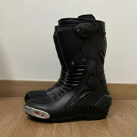 Botas de Motocicleta Impermeables de Media Pantorrilla de Cuero Genuino de Alta Calidad con Parte Superior de Lona, Nuevo Diseño para Uso en Exteriores