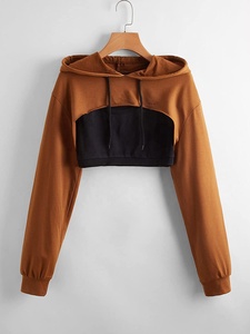 Sweat-shirt à capuche à cordon de serrage pour femme, uni, hiver, automne, logo sur le devant, débardeur, sport, gym, entraînement, manches longues - Product Image 2