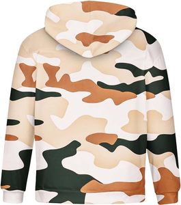 OEM logotipo personalizado de alta calidad de algodón de poliéster elegante Streetwear de los hombres de camuflaje de invierno sudaderas con capucha de talla grande esencial gran oferta - Product Image 3