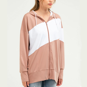 เสื้อฮู้ดซิปผู้หญิงสำหรับฤดูหนาว สไตล์สตรีทแวร์ แขนยาว ผ้าฝ้าย 100% ทรงปกติ คุณภาพสูง ปรับแต่งได้ พร้อมโลโก้ด้านหน้า - Product Image 3