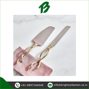 Elegante juego de cuchillos y servidores de acero inoxidable de color plateado de la más alta calidad para aniversario de bodas y fiestas de cumpleaños - Product Image 2