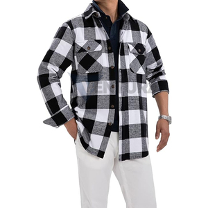 Camisas de Franela Personalizadas para Hombre, Manga Larga, a Rayas, Ecológicas, 100% Algodón, Color Personalizado, para Otoño e Invierno - Product Image 1