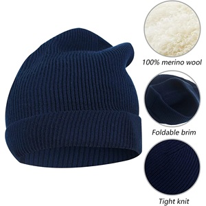 Bonnet de saison en laine personnalisable pour l'hiver Fourniture d'usine OEM Bonnets doux et chauds pour temps froid - Product Image 3