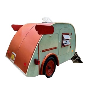 Lit interne de campeur de cuisine de luxe tout-terrain en aluminium léger en forme de larme pour 2 personnes RV camion voyage caravane remorque argent - Product Image 1