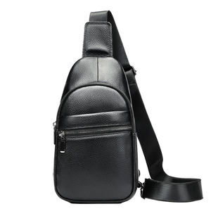 Sac messager unisexe en cuir véritable de haute qualité, élégant et décontracté, avec fermeture éclair, imperméable, idéal pour les voyages et les affaires - Product Image 1