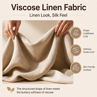 Tissu en mélange viscose et lin teint en fil, tissé en rayonne et lin, personnalisé OEM, pour la confection de vêtements, approvisionnement en gros pour marques.