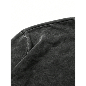 Nueva última moda personalizada de peso pesado lavado con ácido desgastado sin cuerda para Hombre Sudaderas con capucha de gran tamaño Vintage para hombre - Product Image 4