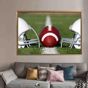 Obra de arte impresa en lienzo: Decoración de pared de fútbol americano, regalo único, 1 pieza: Marco dorado - Product Image 1