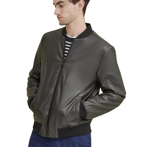 Chaquetas de bombardero azul de alta calidad para hombres, venta al por mayor, tela transpirable personalizable de tamaño XL con bolsillo de manga para ropa de invierno - Product Image 1