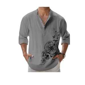 2025 nouveau à manches longues Logo personnalisé grande taille hommes chemises décontractées Slim Fit popeline coton Multi poches respirant automne - Product Image 1