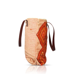 กระเป๋าผ้าสไตล์โบฮีเมียนความจุขนาดใหญ่สำหรับฤดูร้อนกระเป๋าโท้ทปักลายสีส้มพร้อมบริการโลโก้ตามสั่งจากอินเดีย - Product Image 4