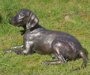 Sculpture de chien taureau grandeur nature Posture de chien Bronze jardin Labrador Sculpture métal artisanat coulée Statue de chien décor extérieur - Product Image 5
