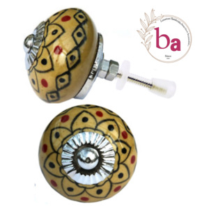 Boutons en céramique peints à la main de style moderne poignée de porte de tiroir d'armoire de qualité d'exportation pour cuisine armoire salle de bain salon - Product Image 1