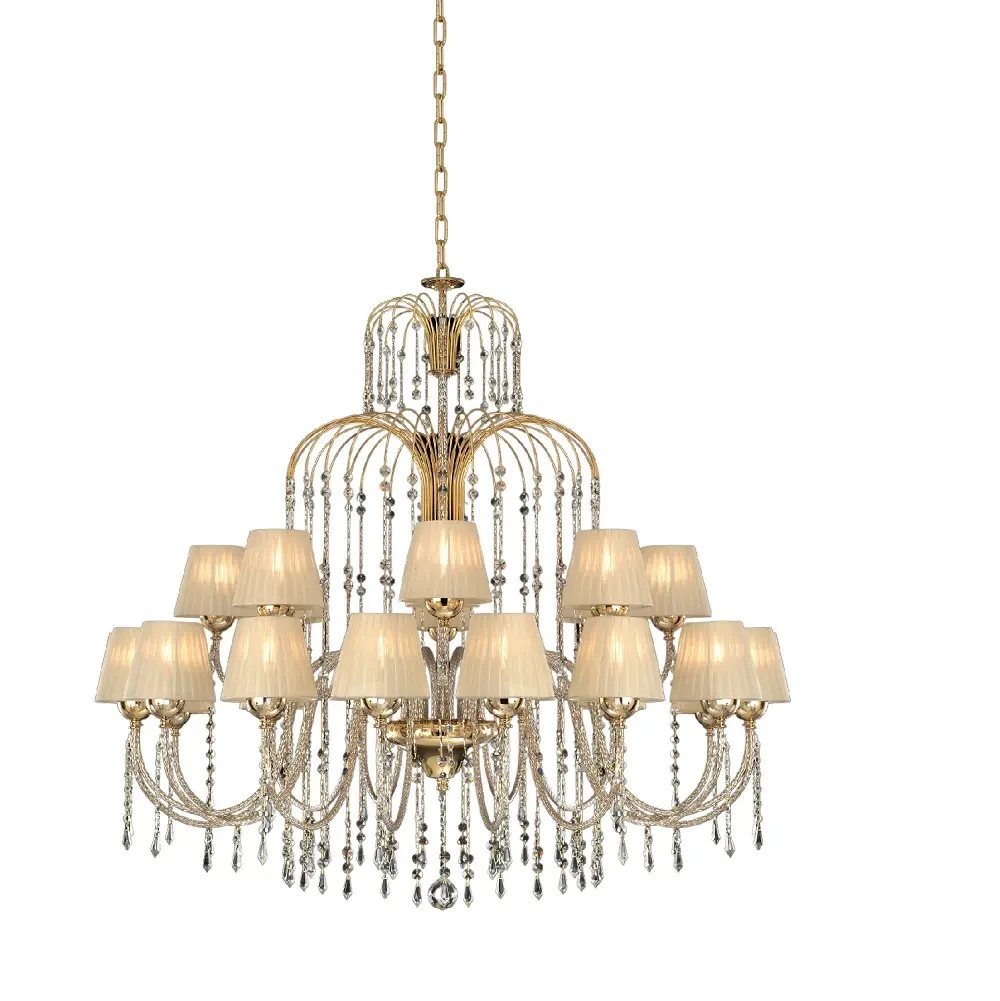 HIGH QUALITY MADE IN ITALY 24-LIGHT CHANDELIER GOLD FINISH