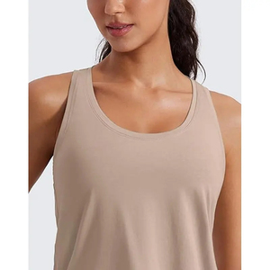 Débardeur pour femme en jersey de coton Pima respirant, écologique et à séchage rapide, avec logo personnalisé, basique, dos nageur, sans manches, pour l'été - Product Image 6