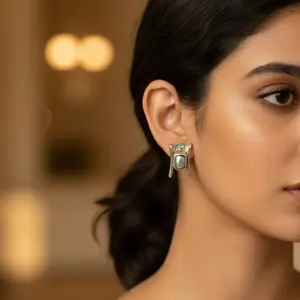 "925 <b>Silver</b> <b>Pearl</b> Stud <b>Earrings</b> for Women's Daily Wear" - Product Image 1