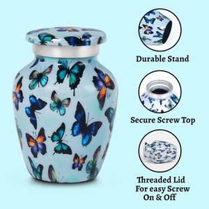 Mini urnas de mariposa azul para cenizas humanas, urnas pequeñas, recuerdo para mujer, urna pequeña para funeral, pequeña decorativa - Product Image 6