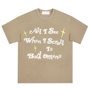 Diseñe sus propias Camisetas estampadas de algodón y poliéster para hombre, última moda 2025, camiseta personalizada con estampado de letras en relieve para hombre - Product Image 6