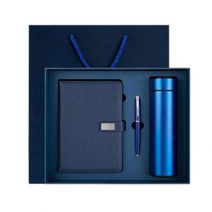 Articles cadeaux promotionnels de luxe en gros, ensemble cadeau personnalisable avec thermos, carnet, stylo et bouteille - Product Image 2
