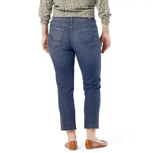 Fournisseur du Bangladesh Pantalon en jean pour femmes personnalisé de haute qualité lavé droit coupe ample taille haute Plus Size Jeans pour femmes - Product Image 2