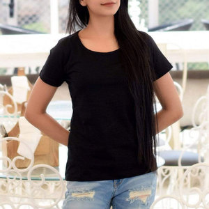 Camiseta de Algodón Puro Ligera para Mujer, Nueva Llegada, Color Sólido, Tela Suave y Lisa, Corte Regular - Product Image 4