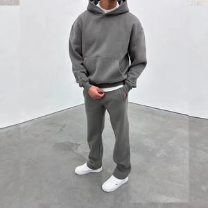 Survêtement respirant à broderie personnalisée en gros pour hommes et femmes avec logo à l'avant 100% coton Costume de survêtement d'hiver léger - Product Image 2