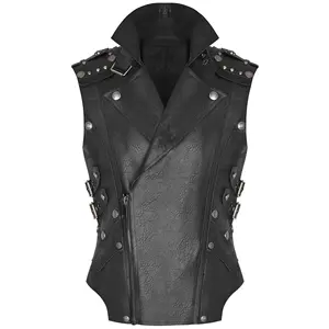 Hot Selling Good Quality New Black Leather Vest Zip Up Sleeveless Fashion Hoodie Vest Wholesale OEM For Training
