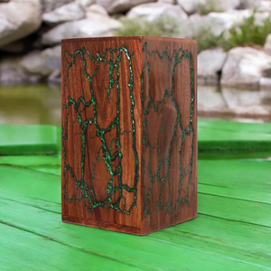 Urna de madera fractal ecológica, arte hecho a mano para recuerdos preciados, urnas de cremación de recuerdo conmemorativo para cenizas humanas - Product Image 3