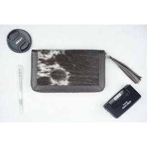 Long Cowhide Leather <b>Wallet</b> with Tassel <b>Zip</b> Closure Animal Print Unisex Minimalist Style Daily Use 12cm X 21cm Cash Card Holder - Product Image 2
