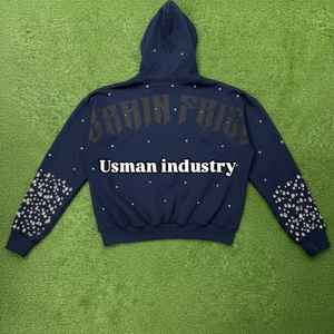 Nouveau design élégant, entièrement personnalisé, strass sur l'écran arrière, impression de haute qualité, prix de gros, sweats à capuche à fermeture éclair - Product Image 4