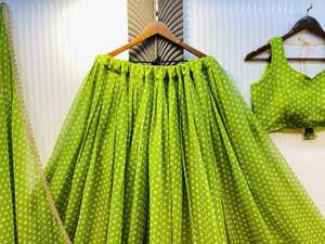 Exclusivo Lehenga Choli de Georgette Estampado Reversible para la Próxima Temporada de Navratri, Completamente Cosido, Informal, para Bodas Indias y Pakistaníes - Product Image 5