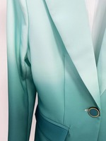 Nouvelle mode 2025 Designer costume ensemble femmes bouton unique Blazer dégradé couleur imprimé Flare pantalon costume 2 pièces