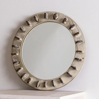 Miroir mural rond vintage de haute qualité pour la décoration de la maison avec design en lin