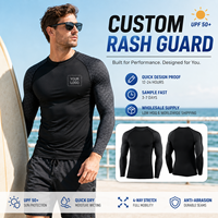 Maillot de surf anti-frottement à manches longues UPF 50 à séchage rapide en polyester et élasthanne, personnalisable avec logo, vente en gros OEM ODM