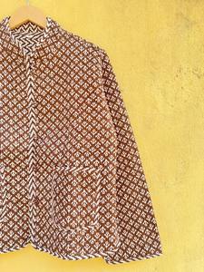 Veste réversible marron indigo, veste en coton indienne faite à la main pour femmes, veste matelassée vintage, veste à rayures - Product Image 2