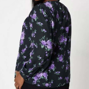 Camisa de manga larga holgada transpirable de algodón de gasa floral de talla grande OEM para mujer, blusas y camisas de talla grande para mujer y Niña - Product Image 2