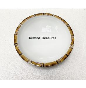 Cuenco para servir ensalada con estampado de madera y esmalte seguro para alimentos de lujo ecológico sostenible hecho a mano elegante para cocina y fiestas - Product Image 2