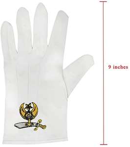 Gants de couleur blanche brodés en 100% coton fabriqués par des professionnels - Product Image 4