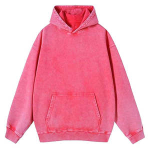 Sweat-shirt à capuche surdimensionné en molleton 380GSM personnalisé, poids lourd, coupe régulière vintage, lavage à l'acide, unisexe, col montant, 100% coton - Product Image 1